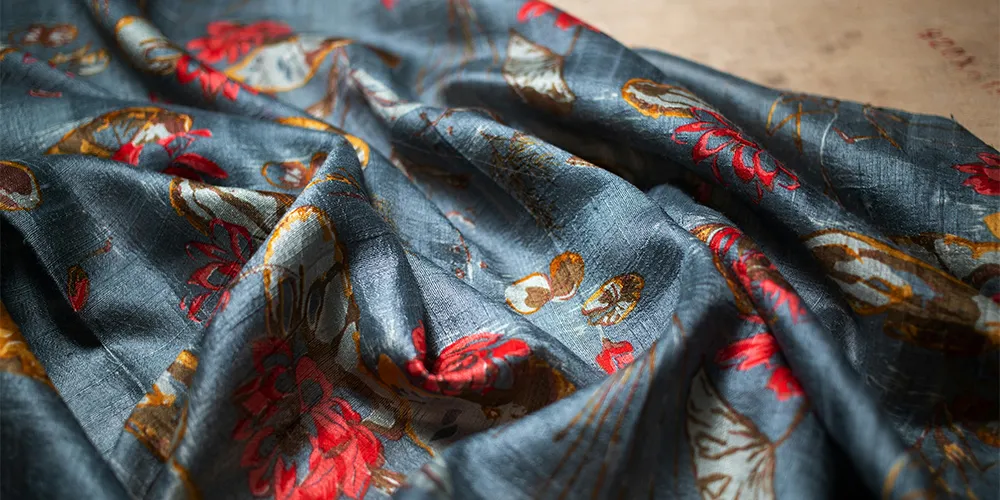 Printed silk fabric for scarves, linings and luxury garments