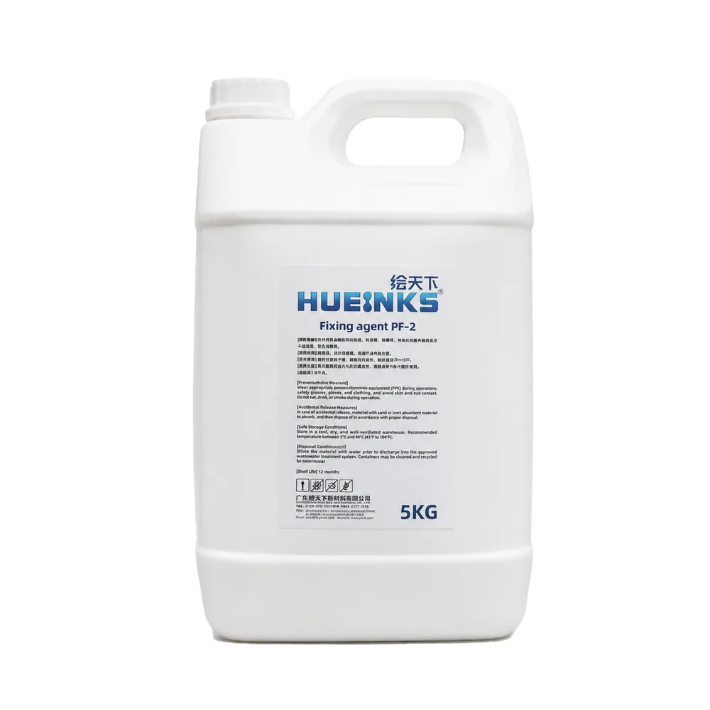 A 5 kg white container of HUEINKS Fixing agent PF-2