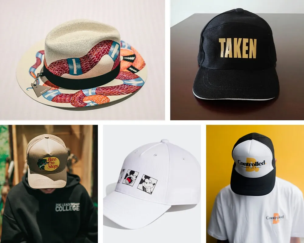 Gorras y prendas para la cabeza, Transferencias sobre superficies curvas