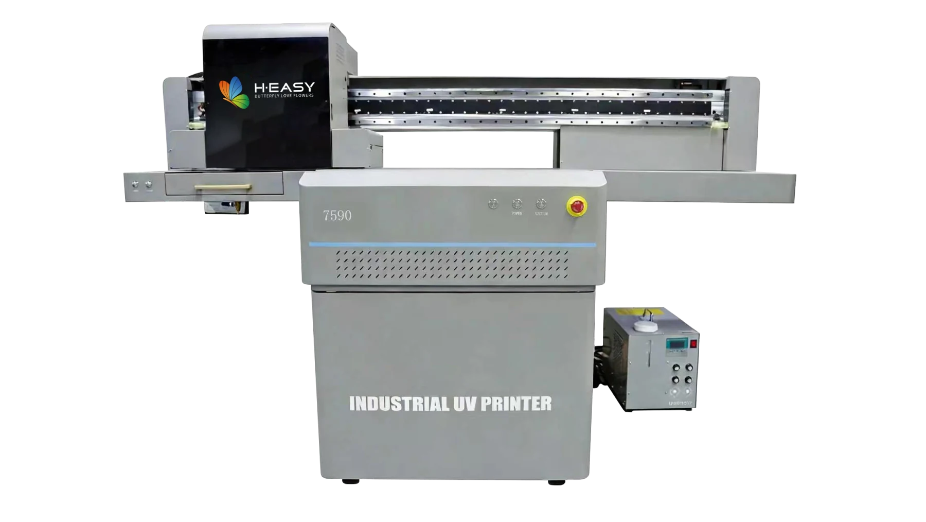 HY-7590 UV flatbed printer with optional CCD vision