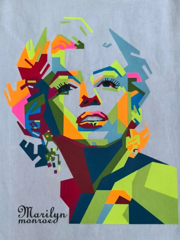 Muestra de acabado de impresión DTF: Colores fluorescentes