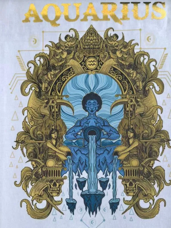 Muestra de acabado de impresión DTF: Foil dorado
