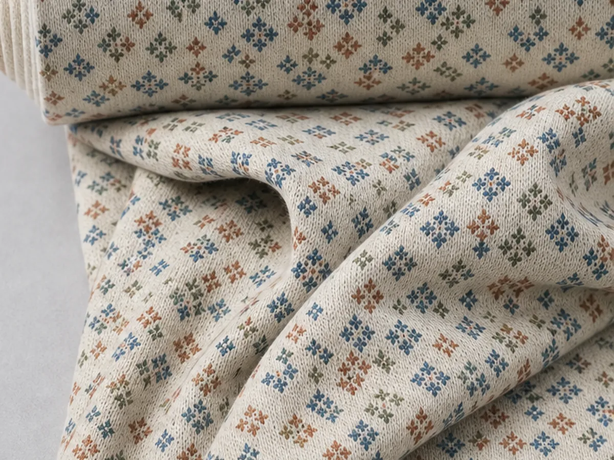 Pigment-print application visualization on cotton-blend fabric