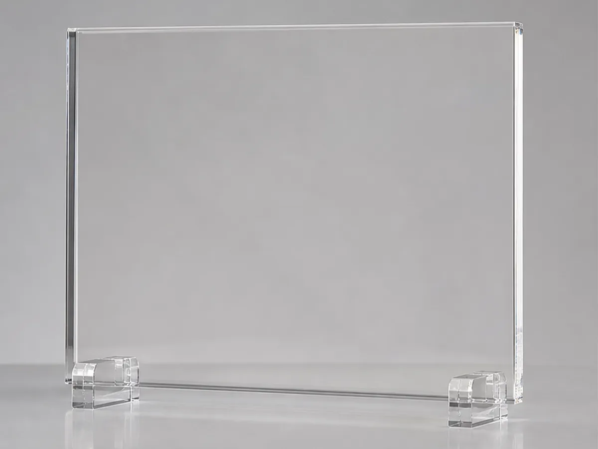 Clear acrylic. The clean transparent panel establishes the rigid-media baseline.
