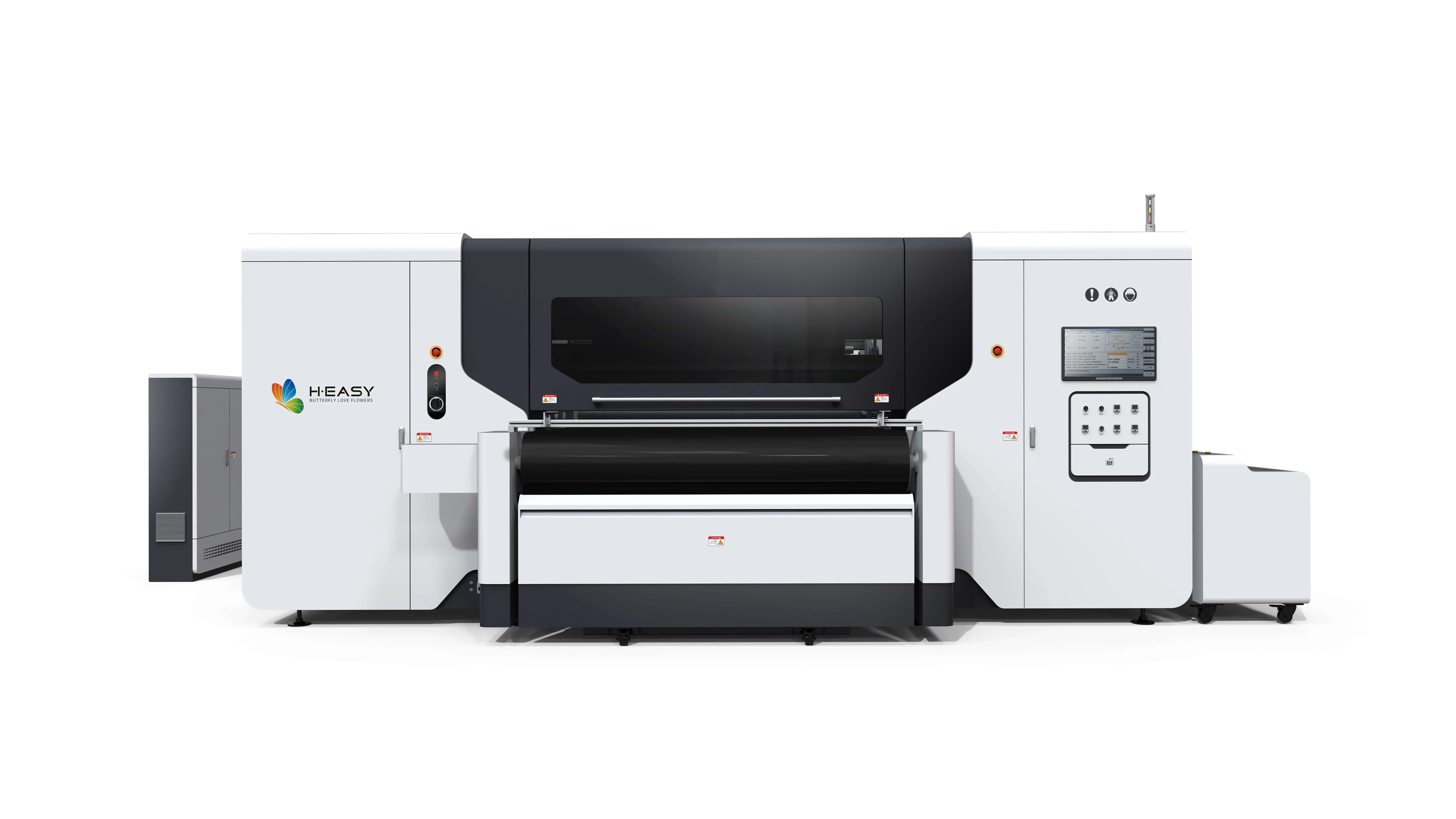 Front view of the HY-2232 industrial roll-to-roll digital textile printer